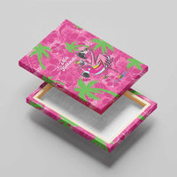 Aloha Hawaii Christmas Canvas Wall Art Mele Kalikimaka Chill Flamingo Palaka Quilt Motifs - Polynesian Pride