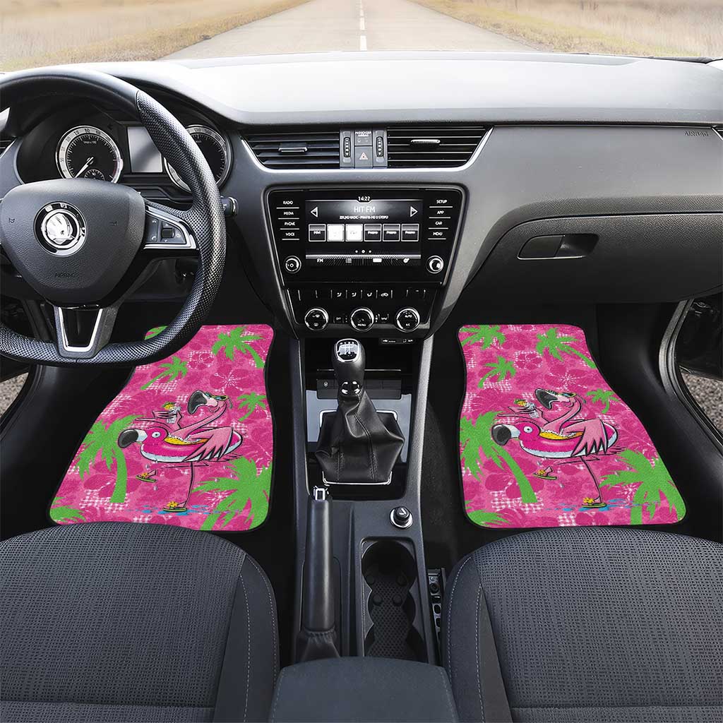 Aloha Hawaii Christmas Car Mats Mele Kalikimaka Chill Flamingo Palaka Quilt Motifs - Polynesian Pride