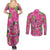 Aloha Hawaii Christmas Couples Matching Summer Maxi Dress and Long Sleeve Button Shirt Mele Kalikimaka Chill Flamingo Palaka Quilt Motifs - Polynesian Pride