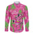 Aloha Hawaii Christmas Family Matching Long Sleeve Bodycon Dress and Hawaiian Shirt Mele Kalikimaka Chill Flamingo Palaka Quilt Motifs - Polynesian Pride