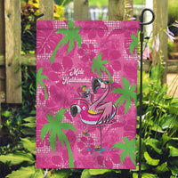Aloha Hawaii Christmas Garden Flag Mele Kalikimaka Chill Flamingo Palaka Quilt Motifs - Polynesian Pride