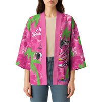 Aloha Hawaii Christmas Kimono Mele Kalikimaka Chill Flamingo Palaka Quilt Motifs - Polynesian Pride
