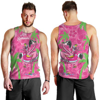 Aloha Hawaii Christmas Men Tank Top Mele Kalikimaka Chill Flamingo Palaka Quilt Motifs - Polynesian Pride
