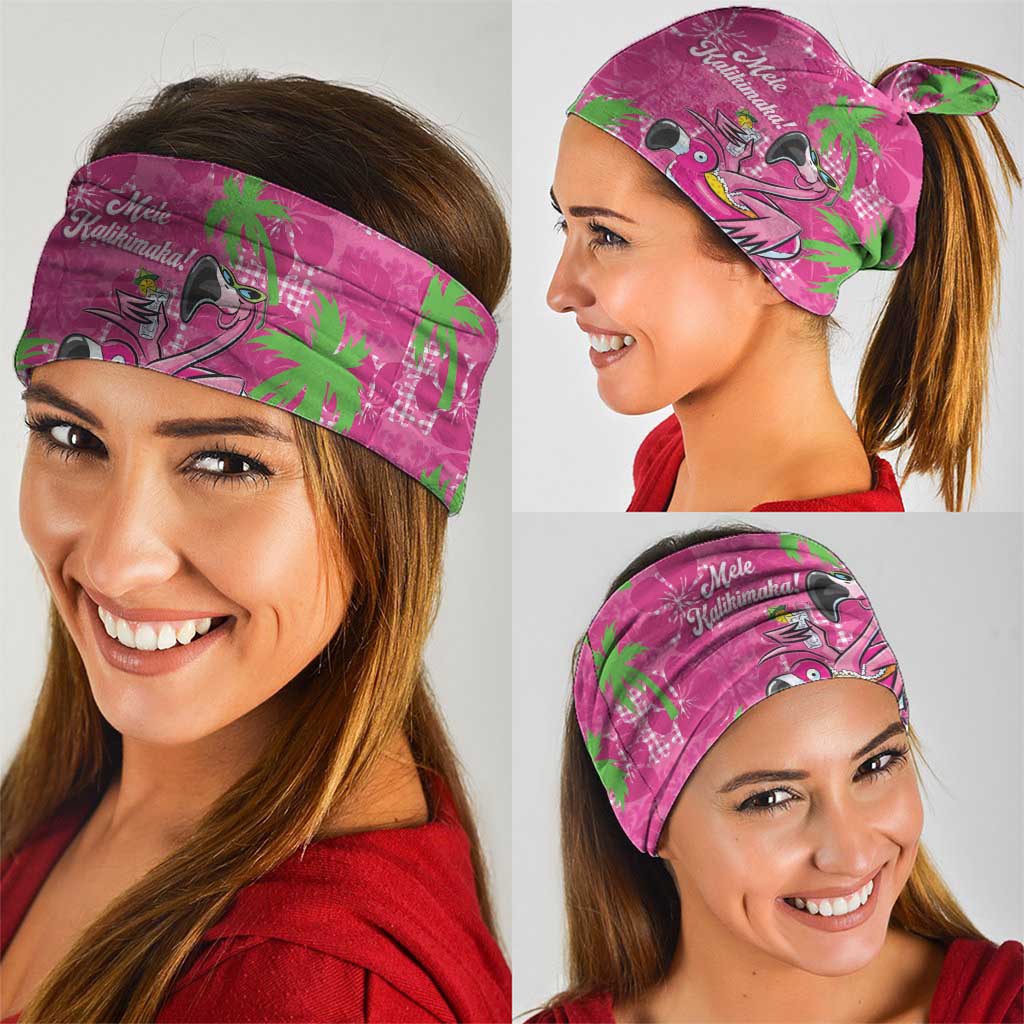 Aloha Hawaii Christmas Neck Gaiter Mele Kalikimaka Chill Flamingo Palaka Quilt Motifs - Polynesian Pride