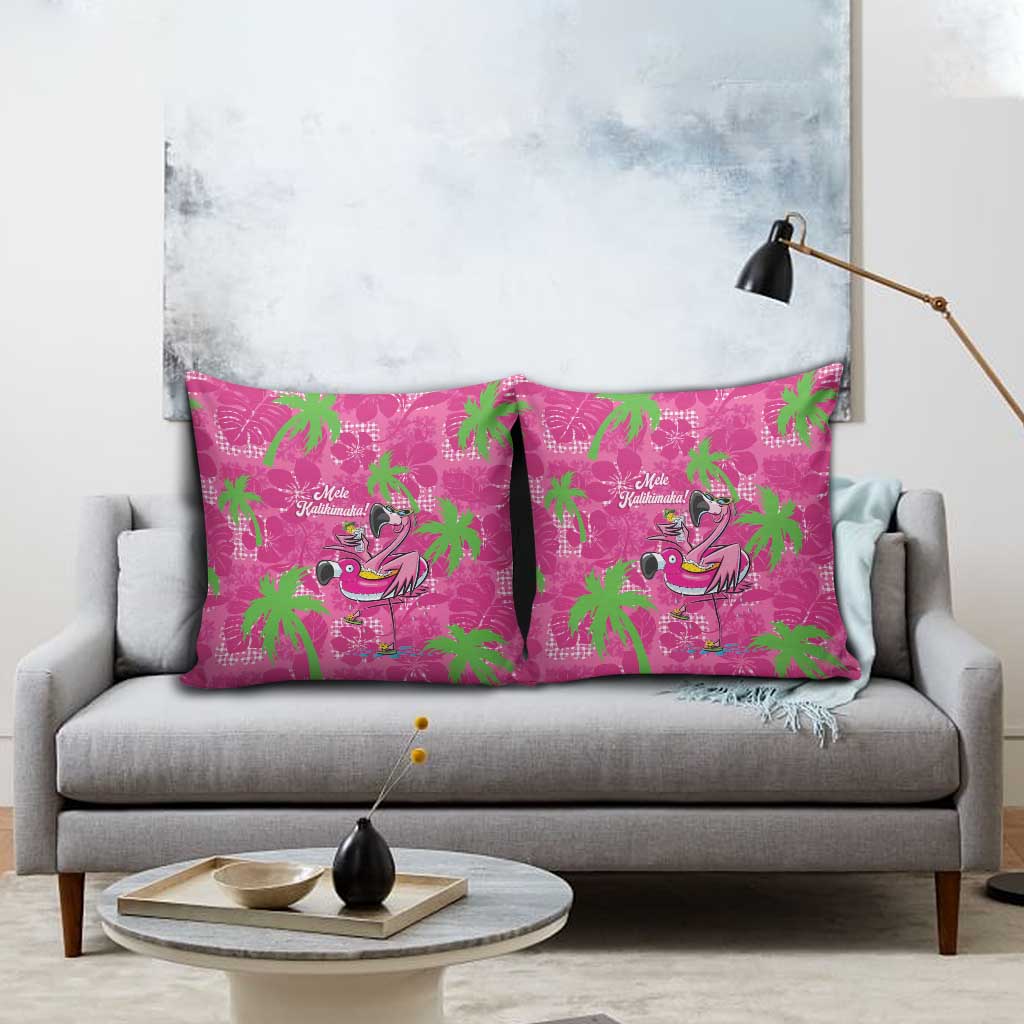 Aloha Hawaii Christmas Pillow Cover Mele Kalikimaka Chill Flamingo Palaka Quilt Motifs - Polynesian Pride