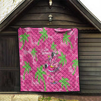 Aloha Hawaii Christmas Quilt Mele Kalikimaka Chill Flamingo Palaka Quilt Motifs - Polynesian Pride