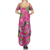 Aloha Hawaii Christmas Summer Maxi Dress Mele Kalikimaka Chill Flamingo Palaka Quilt Motifs - Polynesian Pride