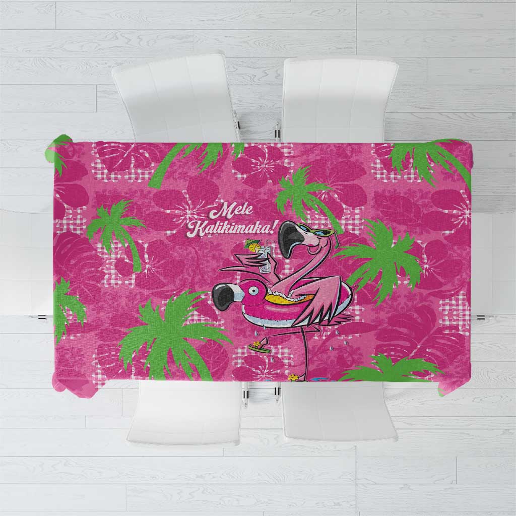 Aloha Hawaii Christmas Tablecloth Mele Kalikimaka Chill Flamingo Palaka Quilt Motifs - Polynesian Pride