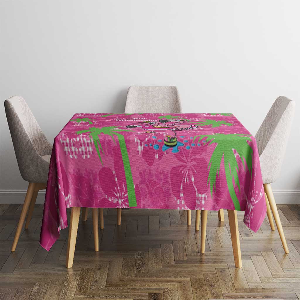 Aloha Hawaii Christmas Tablecloth Mele Kalikimaka Chill Flamingo Palaka Quilt Motifs - Polynesian Pride