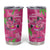 Aloha Hawaii Christmas Tumbler Cup Mele Kalikimaka Chill Flamingo Palaka Quilt Motifs - Polynesian Pride