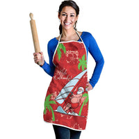 Aloha Hawaii Christmas Apron Mele Kalikimaka Windsurfing Santa Palaka Quilt Motifs - Polynesian Pride