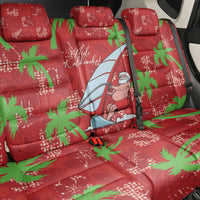 Aloha Hawaii Christmas Back Car Seat Cover Mele Kalikimaka Windsurfing Santa Palaka Quilt Motifs - Polynesian Pride