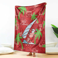 Aloha Hawaii Christmas Blanket Mele Kalikimaka Windsurfing Santa Palaka Quilt Motifs - Polynesian Pride