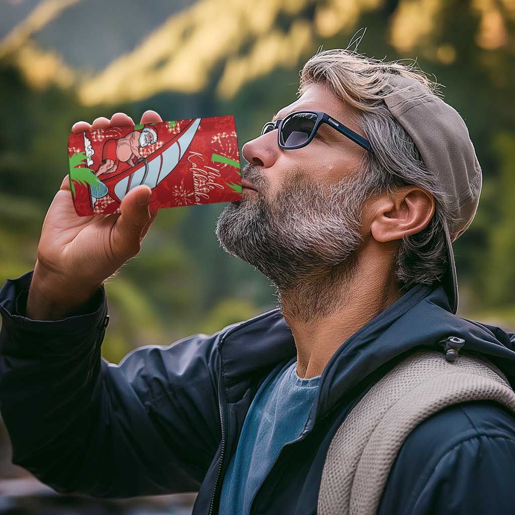 Aloha Hawaii Christmas 4 in 1 Can Cooler Tumbler Mele Kalikimaka Windsurfing Santa Palaka Quilt Motifs - Polynesian Pride