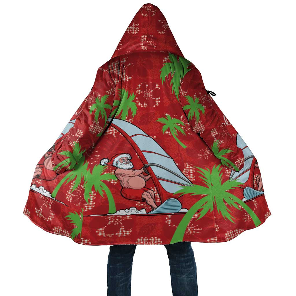 Aloha Hawaii Christmas Cloak Mele Kalikimaka Windsurfing Santa Palaka Quilt Motifs - Polynesian Pride