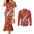 Aloha Hawaii Christmas Couples Matching Mermaid Dress and Long Sleeve Button Shirt Mele Kalikimaka Windsurfing Santa Palaka Quilt Motifs - Polynesian Pride
