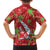 Aloha Hawaii Christmas Family Matching Long Sleeve Bodycon Dress and Hawaiian Shirt Mele Kalikimaka Windsurfing Santa Palaka Quilt Motifs - Polynesian Pride