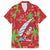 Aloha Hawaii Christmas Family Matching Long Sleeve Bodycon Dress and Hawaiian Shirt Mele Kalikimaka Windsurfing Santa Palaka Quilt Motifs - Polynesian Pride