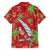 Aloha Hawaii Christmas Family Matching Long Sleeve Bodycon Dress and Hawaiian Shirt Mele Kalikimaka Windsurfing Santa Palaka Quilt Motifs - Polynesian Pride