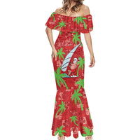 Aloha Hawaii Christmas Mermaid Dress Mele Kalikimaka Windsurfing Santa Palaka Quilt Motifs - Polynesian Pride