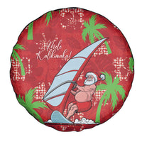 Aloha Hawaii Christmas Spare Tire Cover Mele Kalikimaka Windsurfing Santa Palaka Quilt Motifs - Polynesian Pride