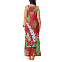 Aloha Hawaii Christmas Tank Maxi Dress Mele Kalikimaka Windsurfing Santa Palaka Quilt Motifs - Polynesian Pride