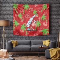 Aloha Hawaii Christmas Tapestry Mele Kalikimaka Windsurfing Santa Palaka Quilt Motifs - Polynesian Pride
