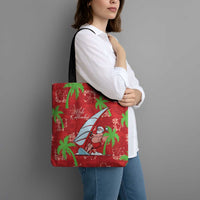 Aloha Hawaii Christmas Tote Bag Mele Kalikimaka Windsurfing Santa Palaka Quilt Motifs - Polynesian Pride