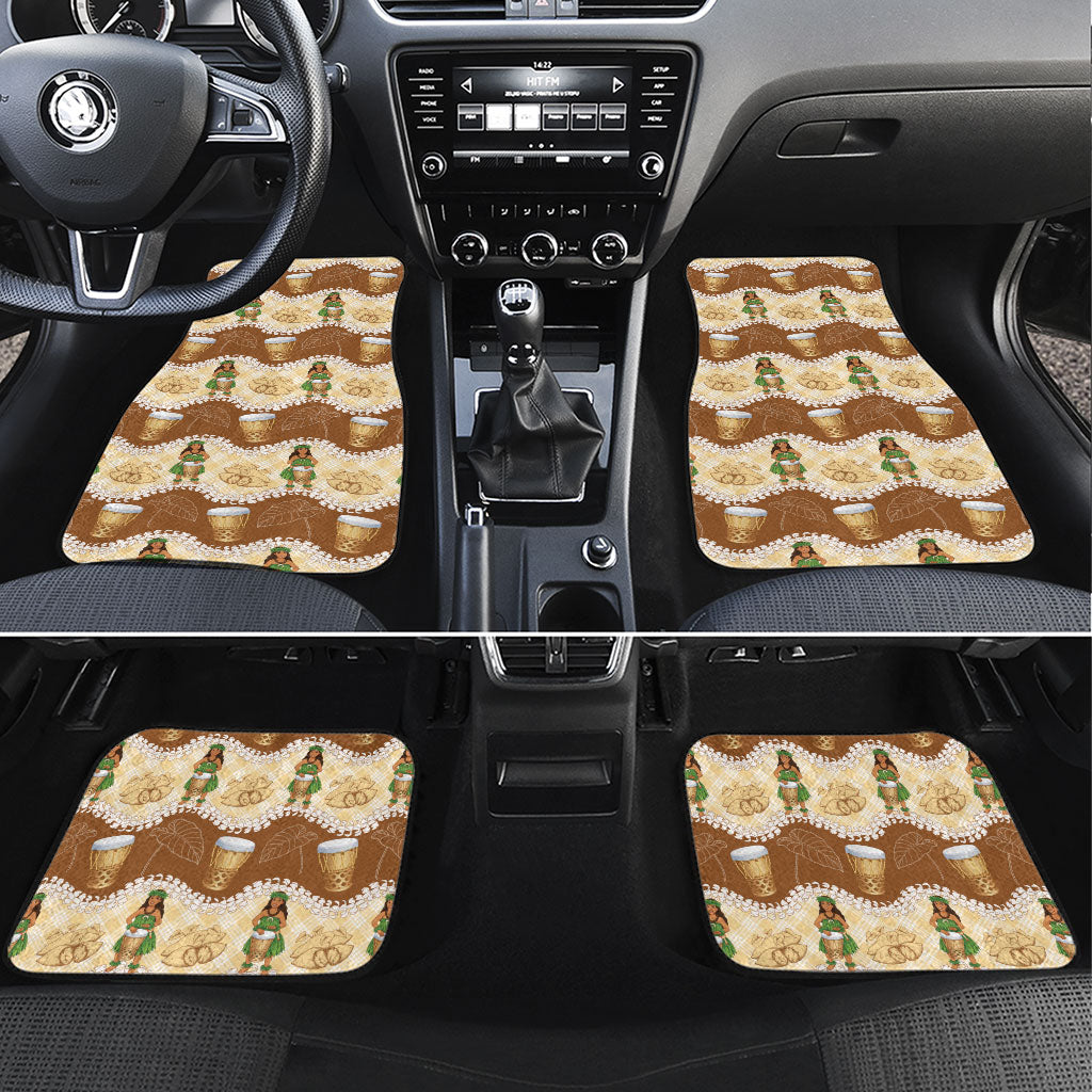 Hula Pahu Hawaii Makahiki Car Mats Hawaiian Puakenikeni Lei Kalo Uala Palaka Motifs