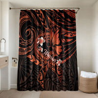 Polynesia Leukemia Awareness Month Bathroom Set Warrior Butterfly Polynesian Orange Ribbon LT14 Shower Curtain Only Orange - Polynesian Pride