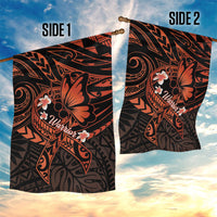 Polynesia Leukemia Awareness Month Garden Flag Warrior Butterfly Polynesian Orange Ribbon LT14 - Polynesian Pride