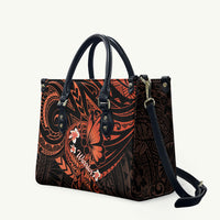 Polynesia Leukemia Awareness Month Leather Bag Warrior Butterfly Polynesian Orange Ribbon LT14 Orange - Polynesian Pride