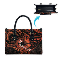 Polynesia Leukemia Awareness Month Leather Bag Warrior Butterfly Polynesian Orange Ribbon LT14 - Polynesian Pride