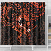 Polynesia Leukemia Awareness Month Shower Curtain Warrior Butterfly Polynesian Orange Ribbon LT14 - Polynesian Pride