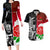 New Zealand And England Rugby Couples Matching Long Sleeve Bodycon Dress and Hawaiian Shirt 2023 World Cup All Black Combine Red Roses LT14 Black - Polynesian Pride