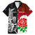 New Zealand And England Rugby Family Matching Long Sleeve Bodycon Dress and Hawaiian Shirt 2023 World Cup All Black Combine Red Roses LT14 Dad's Shirt - Short Sleeve Black - Polynesian Pride