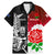 New Zealand And England Rugby Family Matching Mermaid Dress and Hawaiian Shirt 2023 World Cup All Black Combine Red Roses LT14 Dad's Shirt - Short Sleeve Black - Polynesian Pride