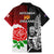 New Zealand And England Rugby Family Matching Mermaid Dress and Hawaiian Shirt 2023 World Cup All Black Combine Red Roses LT14 - Polynesian Pride