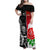 New Zealand And England Rugby Family Matching Off Shoulder Maxi Dress and Hawaiian Shirt 2023 World Cup All Black Combine Red Roses LT14 Mom's Dress Black - Polynesian Pride