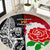 New Zealand And England Rugby Round Carpet 2023 World Cup All Black Combine Red Roses LT14 Black - Polynesian Pride