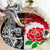 New Zealand And England Rugby Round Carpet 2023 World Cup All Black Combine Red Roses LT14 - Polynesian Pride