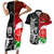 Custom New Zealand And England Rugby Couples Matching Short Sleeve Bodycon Dress and Hawaiian Shirt 2023 World Cup All Black Combine Red Roses LT14 Black - Polynesian Pride