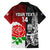 Custom New Zealand And England Rugby Family Matching Long Sleeve Bodycon Dress and Hawaiian Shirt 2023 World Cup All Black Combine Red Roses LT14 - Polynesian Pride