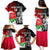 Custom New Zealand And England Rugby Family Matching Puletasi Dress and Hawaiian Shirt 2023 World Cup All Black Combine Red Roses LT14 - Polynesian Pride