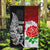 Custom New Zealand And England Rugby Garden Flag 2023 World Cup All Black Combine Red Roses LT14 Garden Flag Black - Polynesian Pride