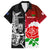 Custom New Zealand And England Rugby Hawaiian Shirt 2023 World Cup All Black Combine Red Roses LT14 Black - Polynesian Pride