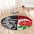 Custom New Zealand And England Rugby Round Carpet 2023 World Cup All Black Combine Red Roses LT14 - Polynesian Pride