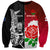 Custom New Zealand And England Rugby Sweatshirt 2023 World Cup All Black Combine Red Roses LT14 Unisex Black - Polynesian Pride