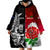 Custom New Zealand And England Rugby Wearable Blanket Hoodie 2023 World Cup All Black Combine Red Roses LT14 - Polynesian Pride