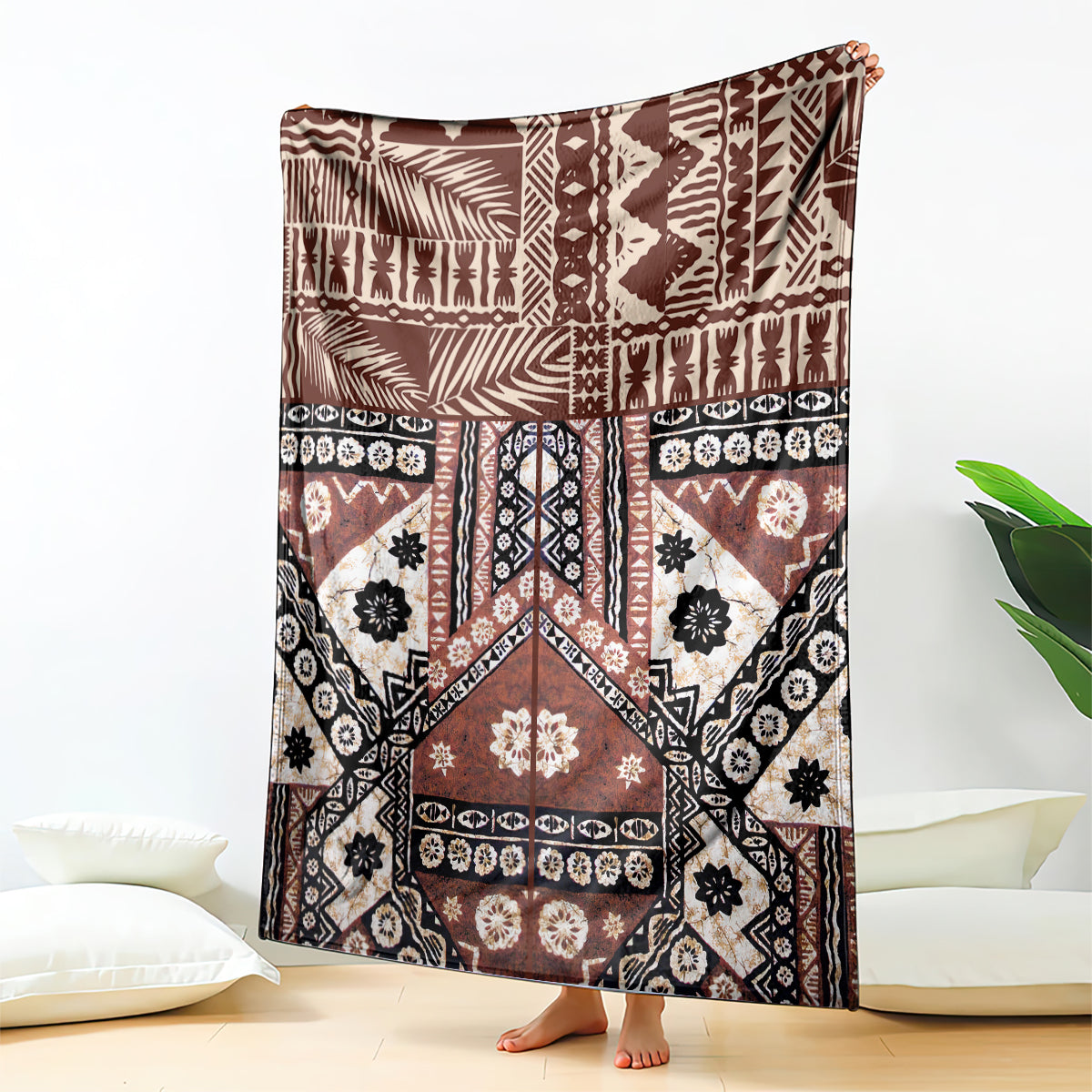 Bula Fiji Blanket Unique Masi Tapa Pattern LT14 - Polynesian Pride